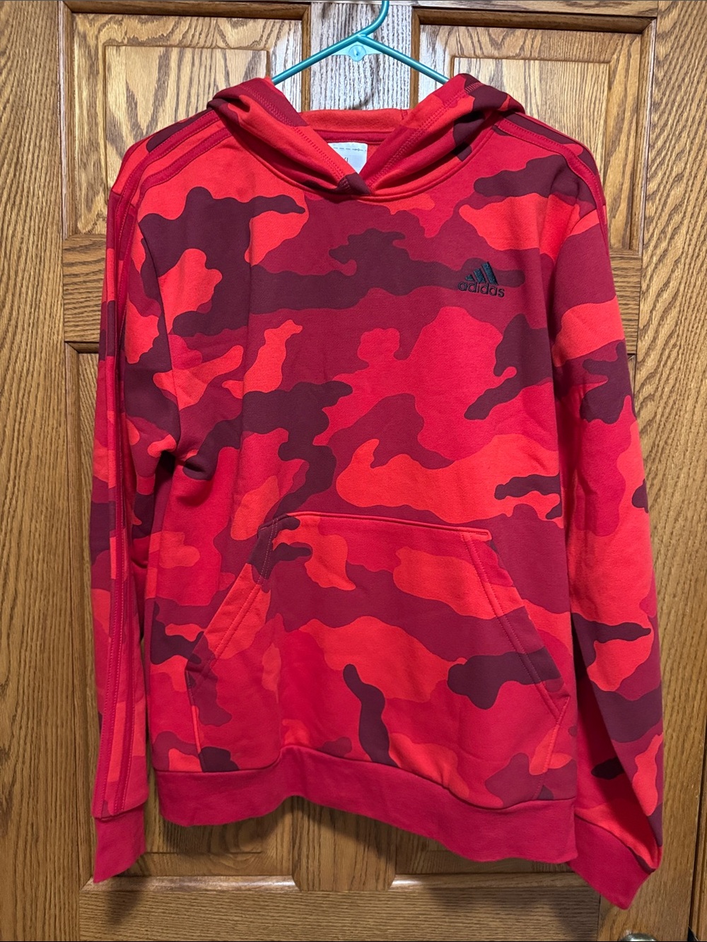 adidas Red & Burgundy Camo Crewneck Hoodie